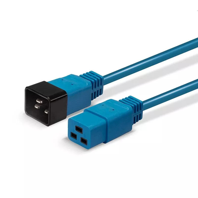 Lindy Cabo de extensão de alimentação IEC C20 para C19 de 3 m, 16 A, azul