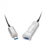 Lindy 50m cabo de extensão ativo híbrido USB 3.0, fibra ótica e cobre, 5Gbps, LSZH, preto 42701