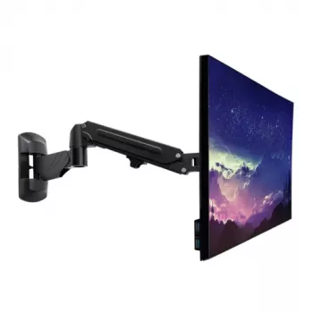 Suporte de parede para monitor LINDY com mola a gás, até 32'' (81,3 cm), VESA 75/100, preto