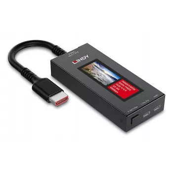 LINDY Analisador de sinal HDMI 8K60 com ecrã OLED para vídeo HDMI 2.1 8K