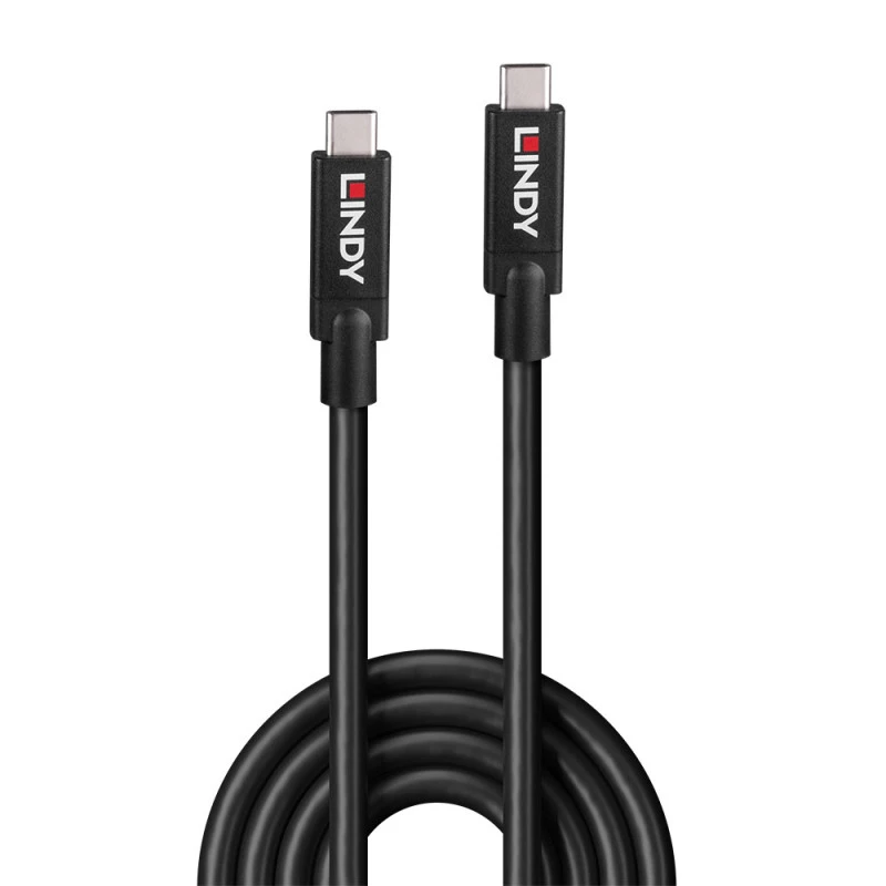 Lindy 43439 USB 3.2 Gen 2 Cabo ativo de USB-C para USB-C, 8 m, 10 Gbps, 8K60, 100 W PD