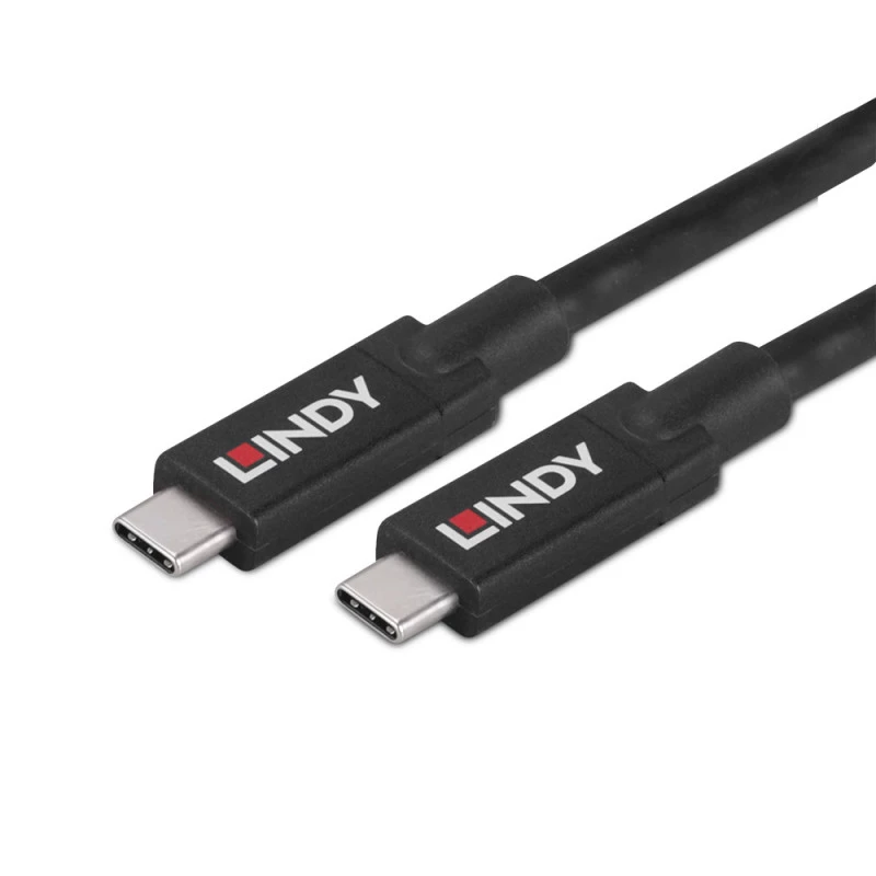 Lindy 43439 USB 3.2 Gen 2 Cabo ativo de USB-C para USB-C, 8 m, 10 Gbps, 8K60, 100 W PD