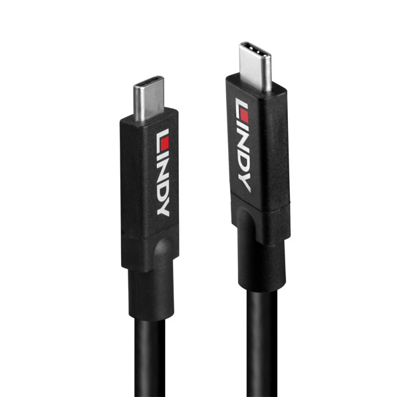 Lindy 43439 USB 3.2 Gen 2 Cabo ativo de USB-C para USB-C, 8 m, 10 Gbps, 8K60, 100 W PD