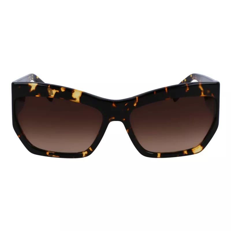 Óculos de sol de mulher LIU JO LJ785S Havana acetato armação angular castanha lentes tingidas castanhas 61 mm