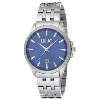 Relógio analógico de quartzo LIU JO MAN TLJ1081 40mm mostrador azul bracelete de malha prateada