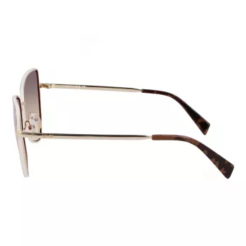 Óculos de sol de mulher LIU JO Butterfly LJ159S5816716 - Armação de acetato Havana castanho com lentes de policarbonato castanhas degradê, largura da lente 58 mm, proteção 100% UV400