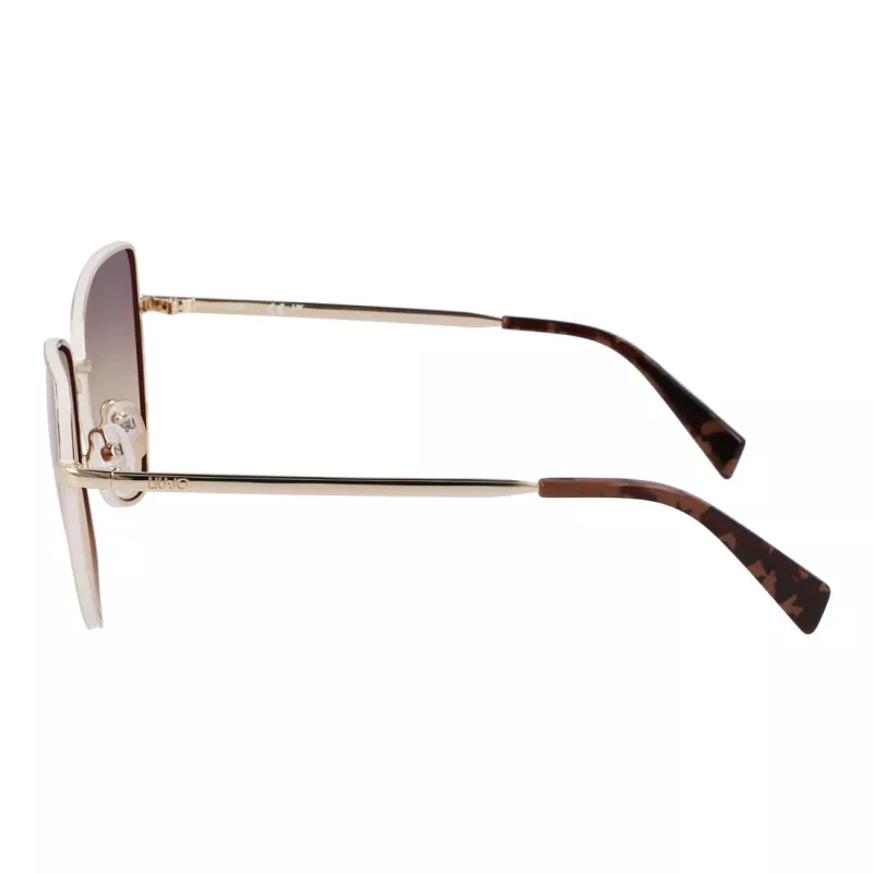 Óculos de sol de mulher LIU JO Butterfly LJ159S5816716 - Armação de acetato Havana castanho com lentes de policarbonato castanhas degradê, largura da lente 58 mm, proteção 100% UV400