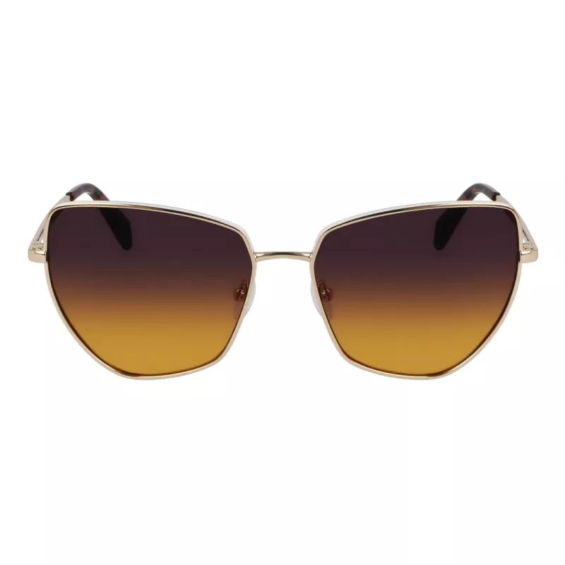 Óculos de sol de mulher LIU JO Butterfly LJ159S5816716 - Armação de acetato Havana castanho com lentes de policarbonato castanhas degradê, largura da lente 58 mm, proteção 100% UV400