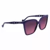 Óculos de sol de mulher em forma de olho de gato LIU JO LJ773S-500 - armação de acetato preta com lentes cinzentas degradê - 57 mm
