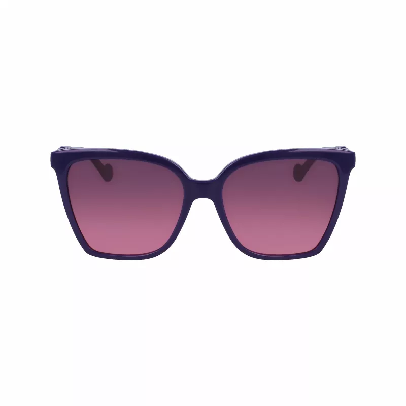 Óculos de sol de mulher em forma de olho de gato LIU JO LJ773S-500 - armação de acetato preta com lentes cinzentas degradê - 57 mm