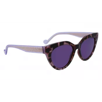 Óculos de sol LIU JO mulher LJ782S-516 formato cat-eye - Pink Havana, castanho degradê, 53 mm
