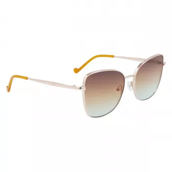 Óculos de sol LIU JO mulher 46591-717 Havana acetato armação quadrada lentes degradê castanhas 55/17/140 mm