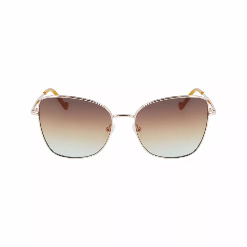 Óculos de sol LIU JO mulher 46591-717 Havana acetato armação quadrada lentes degradê castanhas 55/17/140 mm