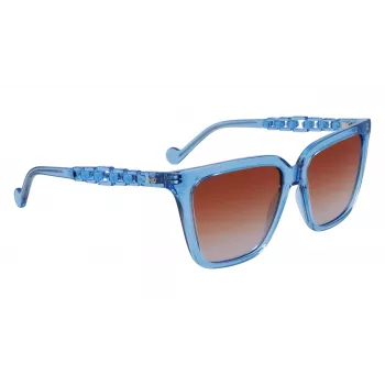 Óculos de sol de mulher LIU JO LJ780S-425 armação de acetato borboleta quadrada castanho Havana lente degradê 56 mm