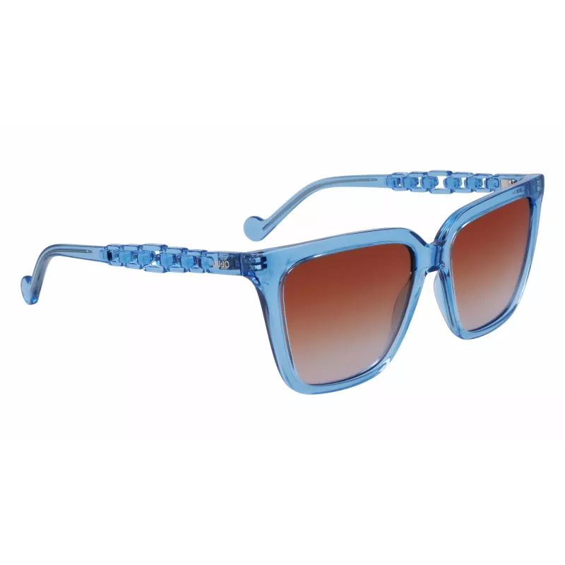 Óculos de sol de mulher LIU JO LJ780S-425 armação de acetato borboleta quadrada castanho Havana lente degradê 56 mm