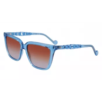 Óculos de sol de mulher LIU JO LJ780S-425 armação de acetato borboleta quadrada castanho Havana lente degradê 56 mm