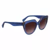 Óculos de sol de mulher LIU JO LJ783S-416 armação azul olho de gato lentes cinzentas degradê 55mm