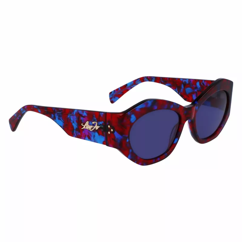 Óculos de sol de mulher LIU JO LJ786S-665 armação de metal borboleta ouro rosa lentes castanhas degradê 54mm