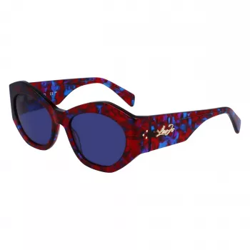 Óculos de sol de mulher LIU JO LJ786S-665 armação de metal borboleta ouro rosa lentes castanhas degradê 54mm