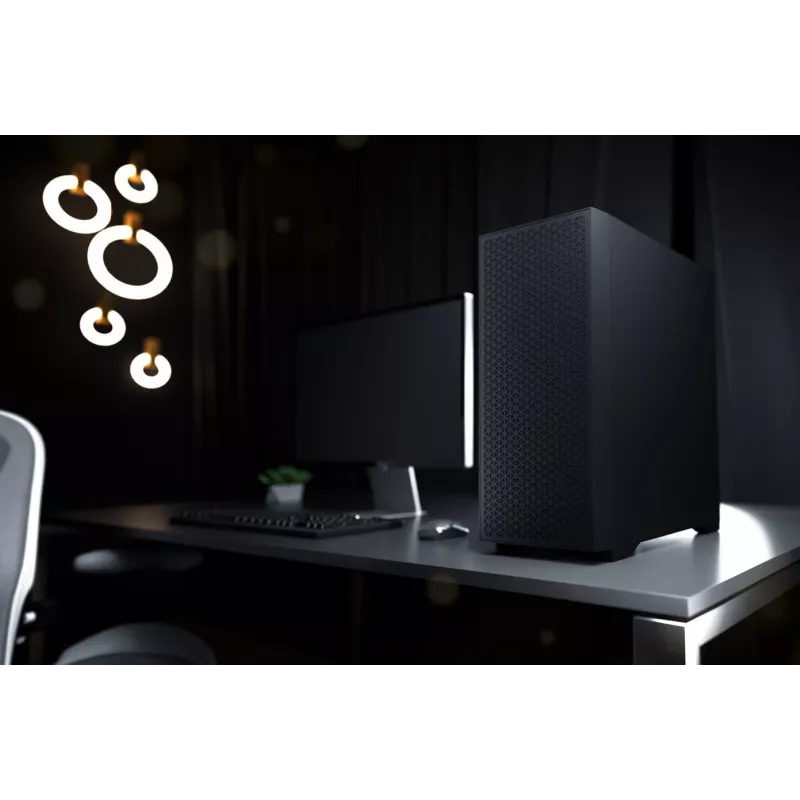 Caixa de PC midi-tower LOGIC AT-DART-PRO-SOLI-10 DART PRO Solid, preto, USB-C, ATX, painel lateral em aço sem vidro temperado