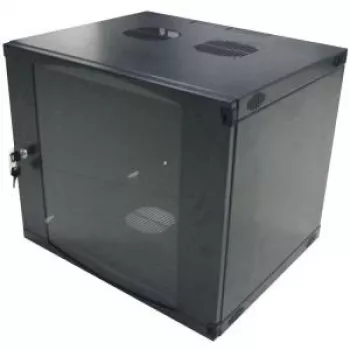 Caixa de parede 19 polegadas LogiLink de uma peça 9U, Flat-Pack, preto