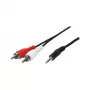 Cabo de áudio LogiLink 3,5 mm jack para 2x RCA, 1,5 m, preto