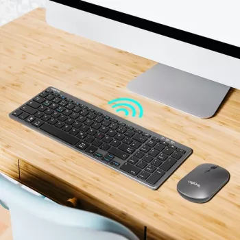 LogiLink ID0215 Conjunto de teclado e rato sem fios Bluetooth Dual-Mode, cinzento/antracite