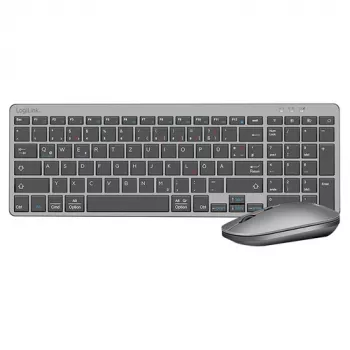 LogiLink ID0215 Conjunto de teclado e rato sem fios Bluetooth Dual-Mode, cinzento/antracite
