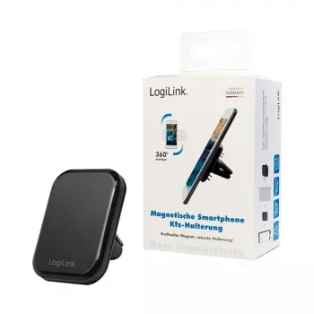 LogiLink AA0114 Suporte magnético para saídas de ar para smartphones, rotação 360°, universal, preto