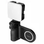Pega magnética para telefone Logilink AA0173 com luz de preenchimento LED, preta, recarregável, compatível com MagSafe, 3 modos de luz