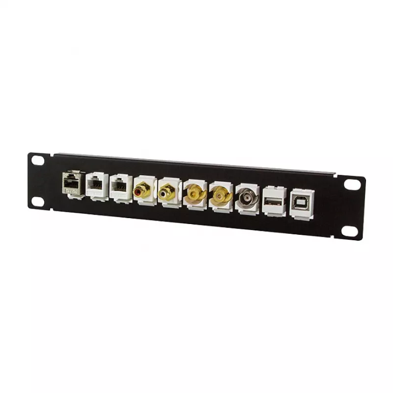Painel de ligação Keystone LogiLink ACT108 10 portas, rack de 10 polegadas, 1U, preto