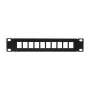 Painel de ligação Keystone LogiLink ACT108 10 portas, rack de 10 polegadas, 1U, preto