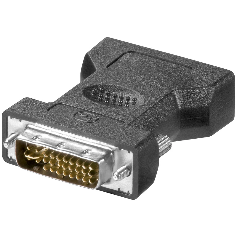 LogiLink AD0001 adaptador DVI-I para VGA, ficha DVI-I para conector fêmea HD15, 1080p, preto
