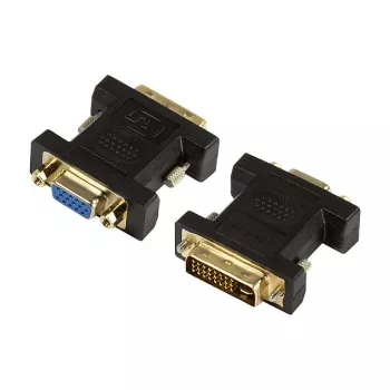 LogiLink AD0001 adaptador DVI-I para VGA, ficha DVI-I para conector fêmea HD15, 1080p, preto