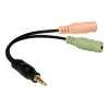 Adaptador de jack de áudio Logilink, 4 polos, ficha jack 3,5 mm estéreo macho para 2x tomada 3,5 mm fêmea, 0,15 m