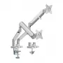 LogiLink BP0088 TIS 17-32 suporte de secretária para dois monitores, mola a gás, 3 articulações, máx. 9 kg, prateado