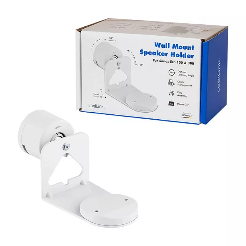 LogiLink BP0207W suporte de parede para altifalante para Sonos Era 100 & Era 300, branco, máx. 5 kg
