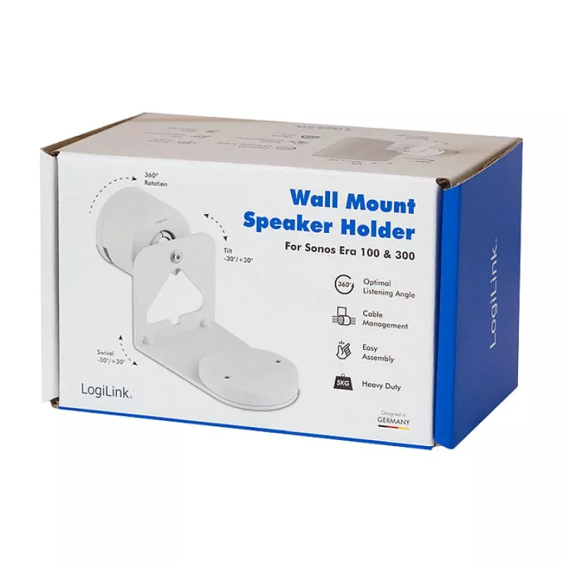 LogiLink BP0207W suporte de parede para altifalante para Sonos Era 100 & Era 300, branco, máx. 5 kg