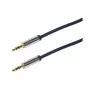 Cabo de auscultadores LogiLink CA10030 Premium 3,5 mm TRS, fichas metálicas, azul, 0,3 m
