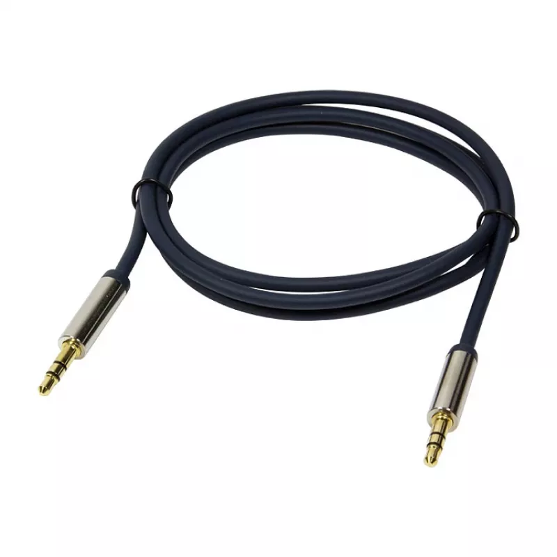 LogiLink CA10050 Cabo de áudio estéreo ficha TRS 3,5 mm para ficha TRS 3,5 mm, fichas metálicas, azul, 0,5 m