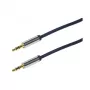 LogiLink CA10050 Cabo de áudio estéreo ficha TRS 3,5 mm para ficha TRS 3,5 mm, fichas metálicas, azul, 0,5 m