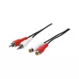 LogiLink CA1037 cabo de extensão de áudio, 2x ficha RCA para 2x conector fêmea RCA, 5 m, preto
