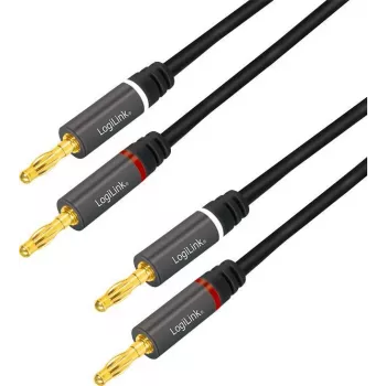 LogiLink CA1210 Cabo de áudio 3 m banana 2 x banana Preto