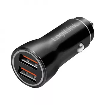 LogiLink PA0285 carregador USB de automóvel 2 portas 10,5 W, com LED, preto