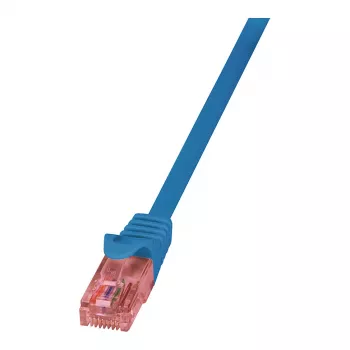 Cabo de rede LogiLink Cat.6 U/UTP cobre nu, 0,25m, azul, PrimeLine