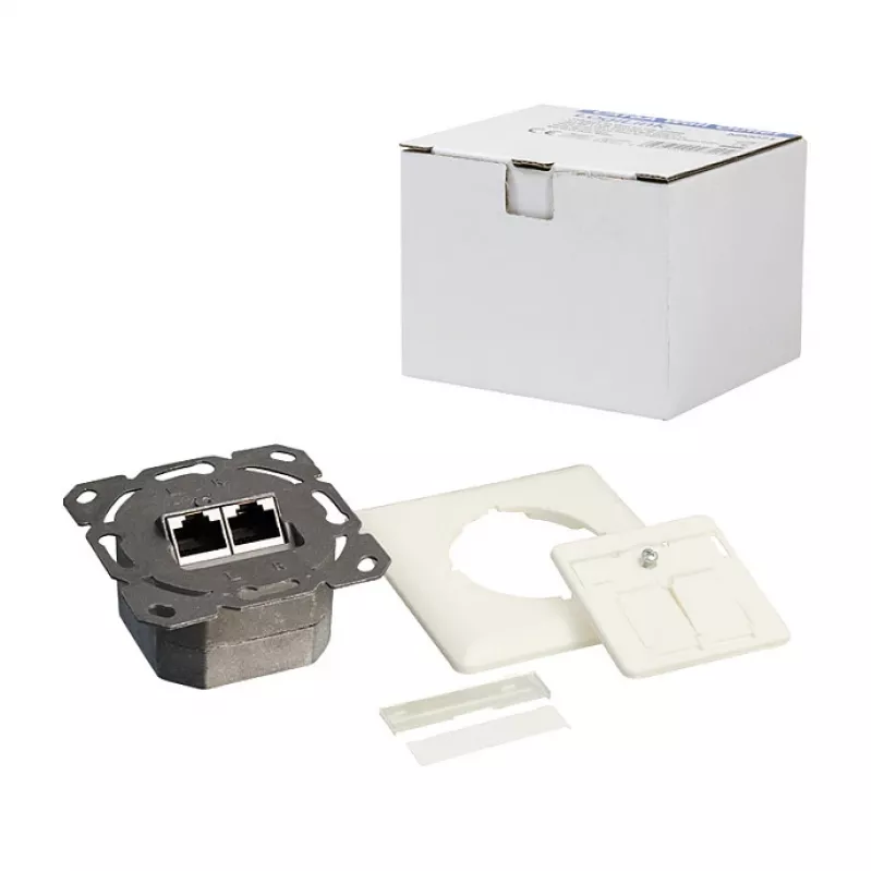 LOGILINK Tomada de parede Cat.6 2xRJ45 STP Horizontal, branco puro