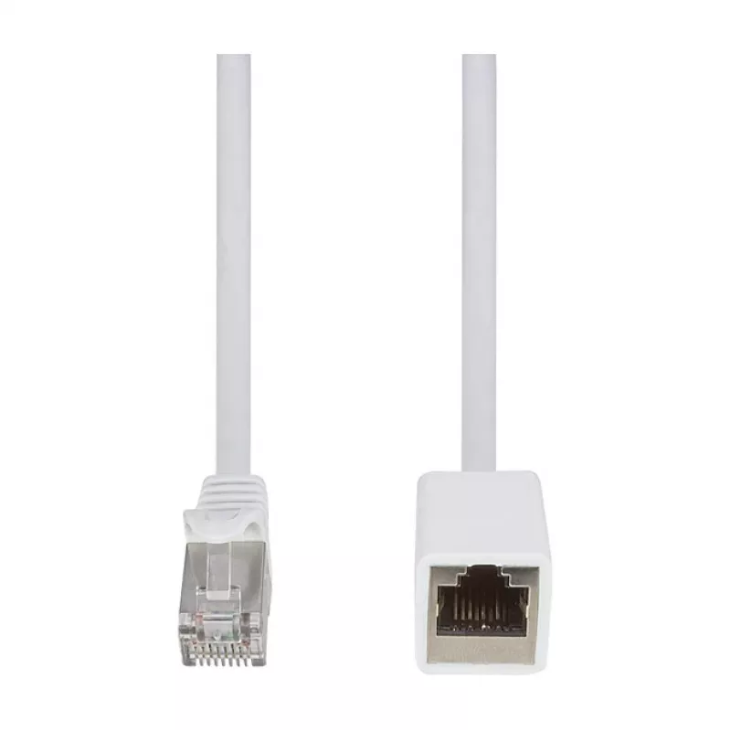 Logilink Extensão de Cabo de Rede Cat.6A S/FTP Premium - Branco, 5m (Ficha RJ45 para Conector Fêmea)