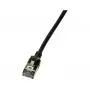 LogiLink cabo de rede Cat.6A S/FTP SlimLine, TPE, preto, 0,5 m