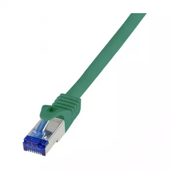 Cabo de rede LogiLink Cat.6A S/FTP Ultraflex, 0,25 m, verde, certificado GHMT