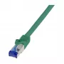 Cabo de rede LogiLink Cat.6A S/FTP Ultraflex, 0,25 m, verde, certificado GHMT
